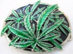  marijuana on oval med green belt buckle