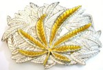  marijuana cutout med two tone belt buckle