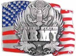  army with usa waiving flag belt buckle