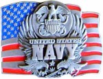  navy with usa waiving flag belt buckle