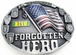  usa flag with vietnam vet   forgotten hero belt buckle