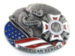  american heroes vfw victory oval with eagle and usa flag belt buckle