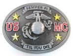  us mc semper till you die marine corp oval belt buckle