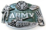  army belt buckle with soldier tank jeep and eagle