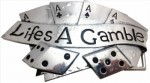  lifes a gamble antuique look with four aces belt buckle