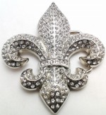  fleur d liz silver with stones belt buckle