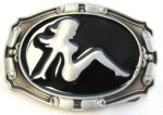  naked lady gray color with black background belt buckle