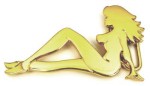  mud flap lady cutout gold belt buckle trucker style