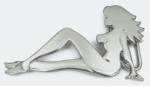  mud flap lady cutout silver belt buckle trucker style