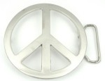  peace sign belt buckle silver cut out