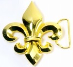  fleur de liz cutout gold belt buckle