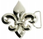  fleur de liz cutout silver belt buckle