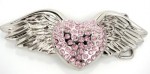  pink stone ring cutout with silver flying wings belt buckle