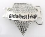  diamond iced girls best friend belt buckle