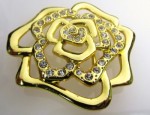  rose cut out gold with stones belt buckle