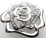  rose cut out silver with stones belt buckle