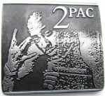  tupac gray square belt buckle