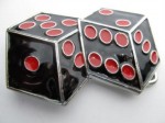  dices black and red cut out belt buckle