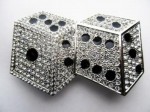  dices silver and black with stones cut out belt buckle