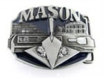  mason with bricks building and building tools belt buckle