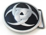  tribal in circle black and gray belt buckle