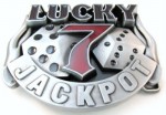  lucky 7 belt buckle jackpot with dices oval