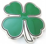  4 leaf clover belt buckle cut out green