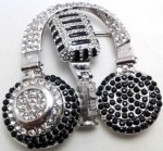  headphone with microphone silver iced belt buckle