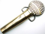  microphone cutout with stones brass belt buckle