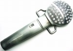  microphone cutout with stones silver belt buckle