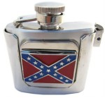  flask stainless steel with rebel flag  belt buckle