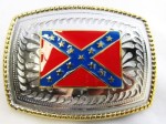  confederate flag in small two tone betl buckle