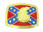  confederate flag square with eagle gold head belt buckle