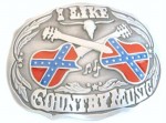  rebel flag on two guitars med i like country music gray belt buckle