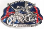  rebel rider from hell skeleton riding a biker silver belt buckle