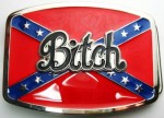  confederate flag bitch belt buckle