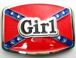  confederate flag girl belt buckle