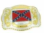  rebel flag on square western big two tone belt buckle western beltbuckle style