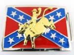  confederate flag with gold bull rider belt buckle western beltbuckle style