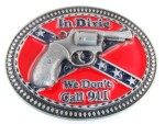  revolver gray in oval belt buckle western beltbuckle style