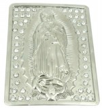  virgin mary with stones in square belt buckle