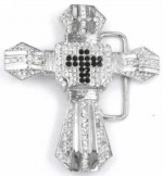  cross with stones belt buckle