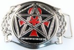  onk cross with five point star belt buckle