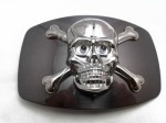  skull head with crossed bones light up eyes belt buckle