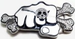  fist with bones silver and skull ring with stones belt buckle