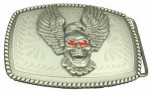  skull with eagle  on square sm belt buckle