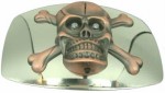  skull on square med silver and copper belt buckle