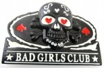  skull with crossed bones black and white bad girls club belt buckles