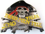  dead men tell no tales pirate skull with black hat and red bandana