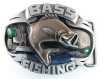  bass fishing 3d oval belt buckle